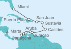 Itinerario del Crucero Aruba, Curaçao, Santa Lucía, Guadalupe, Puerto Rico - Oceania Cruises