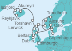 Itinerario del Crucero Desde Dublín (Irlanda del Norte) a Reykjavik (Islandia) - Oceania Cruises