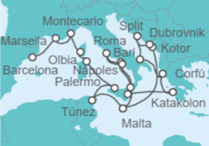 Itinerario del Crucero Desde La Valletta (Malta) a Barcelona - Oceania Cruises