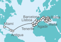 Itinerario del Crucero Desde La Valletta (Malta) a Miami (EEUU) - Oceania Cruises