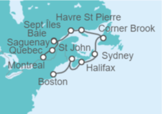 Itinerario del Crucero Desde Montreal (Canadá) a Boston (EEUU) - Oceania Cruises