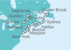 Itinerario del Crucero Desde Montreal (Canadá) a Nueva York - Oceania Cruises