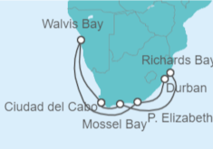 Itinerario del Crucero Namibia, Sudáfrica - Oceania Cruises