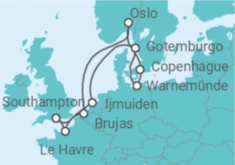 Itinerario del Crucero Europa: Francia, Alemania y Bélgica - NCL Norwegian Cruise Line
