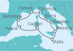 Itinerario del Crucero Italia, Malta, España, Francia - NCL Norwegian Cruise Line