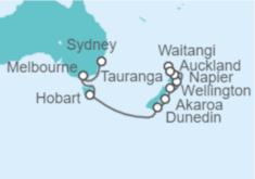 Itinerario del Crucero Australia y Nueva Zelanda - Regent Seven Seas
