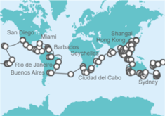 Itinerario del Crucero Vuelta al mundo 2025 Oceania Cruises - Oceania Cruises