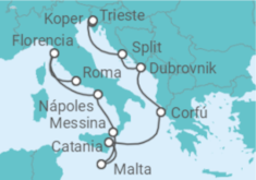 Itinerario del Crucero Desde Civitavecchia (Roma) a Trieste (Italia) - NCL Norwegian Cruise Line