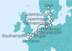 Itinerario del Crucero Capitales del Norte y Londrés - NCL Norwegian Cruise Line