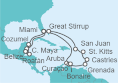 Itinerario del Crucero Honduras, México, Estados Unidos (EE.UU.), Aruba, Curaçao, Santa Lucía, Puerto Rico - Oceania Cruises