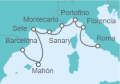 Itinerario del Crucero España, Mónaco, Italia - Oceania Cruises