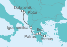 Itinerario del Crucero De Atenas a Dubrovnik El canal de Corinto, Meteora y las bocas de Kotor (formula puerto/puerto) - CroisiMer