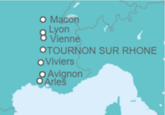 Itinerario del Crucero Crucero de Lyon a Arles por el Ródano y el Saona  - CroisiEurope