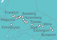 Itinerario del Crucero Crucero Transeuropeo por el Rin, Meno y Danubio  - CroisiEurope