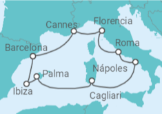 Itinerario del Crucero Italia, Francia y España - NCL Norwegian Cruise Line