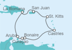 Itinerario del Crucero Curaçao y Aruba - NCL Norwegian Cruise Line