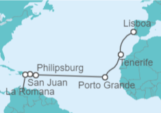 Itinerario del Crucero Desde San Juan (Puerto Rico) a Lisboa - NCL Norwegian Cruise Line