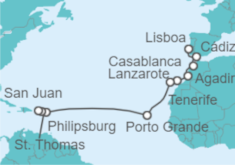 Itinerario del Crucero Desde Lisboa a San Juan (Puerto Rico)  - NCL Norwegian Cruise Line