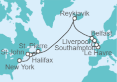 Itinerario del Crucero Desde Nueva York a Southampton (Londres) - NCL Norwegian Cruise Line