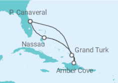 Itinerario del Crucero Bahamas desde Cabo Cañaveral  - Carnival Cruise Line