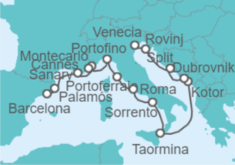 Itinerario del Crucero Desde Barcelona a Venecia (Italia) - WindStar Cruises