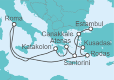 Itinerario del Crucero Mar Egeo y Adriático - Cunard