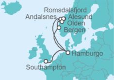 Itinerario del Crucero Paisajes Noruegos - Cunard