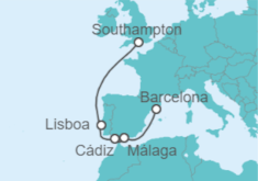 Itinerario del Crucero De Barcelona a Londres - Cunard