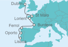 Itinerario del Crucero Francia, España, Portugal - WindStar Cruises