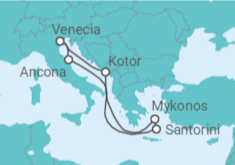 Itinerario del Crucero Italia, Montenegro, Grecia - MSC Cruceros