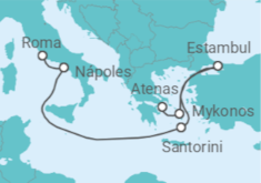 Itinerario del Crucero Contrastes del Mediterráneo - Princess Cruises
