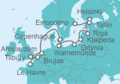 Itinerario del Crucero Desde Le Havre (París) a Estocolmo (Suecia) - NCL Norwegian Cruise Line