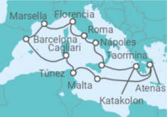 Itinerario del Crucero Explendores del Mediterráneo - Holland America Line