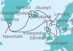 Itinerario del Crucero Reino Unido, Islandia - Holland America Line