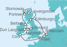 Itinerario del Crucero Gran Bretaña, Escocia e Irlanda - Holland America Line