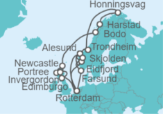 Itinerario del Crucero Sol de Medianoche y Leyendas Nordicas - Holland America Line