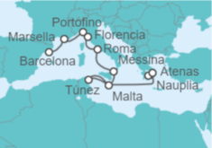 Itinerario del Crucero Tapiz del Mediterráneo - Holland America Line