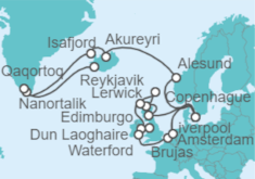 Itinerario del Crucero Islas Británicas, Islandia y Paso de Groenlandia - Holland America Line