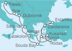 Itinerario del Crucero Imperios Mediterráneos - Holland America Line