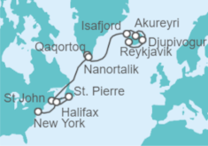 Itinerario del Crucero Desde Reikiavik (Islandia) a Nueva York - NCL Norwegian Cruise Line