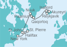 Itinerario del Crucero Desde Nueva York a Reikiavik (Islandia) - NCL Norwegian Cruise Line