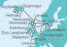 Itinerario del Crucero Islandia, Gran Bretaña, Escocia e Irlanda - Holland America Line