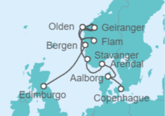 Itinerario del Crucero Desde Copenhague (Dinamarca) a Edimburgo, Escocia - WindStar Cruises