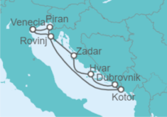 Itinerario del Crucero Croacia, Montenegro - WindStar Cruises