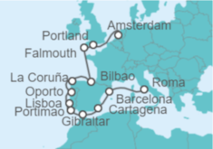Itinerario del Crucero Aventura Ibérica - Holland America Line