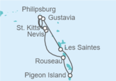 Itinerario del Crucero Guadalupe - WindStar Cruises