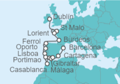 Itinerario del Crucero Desde Dublín (Irlanda del Norte) a Barcelona - WindStar Cruises