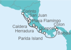 Itinerario del Crucero Desde Colon (Panamá) a Caldera (Costa Rica) - WindStar Cruises