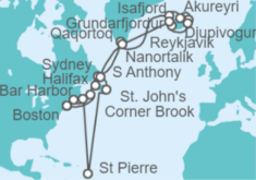 Itinerario del Crucero Canadá, Nueva Inglaterra e Islandia - Holland America Line