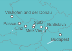 Itinerario del Crucero Mercadillos navideños en el Danubio - AmaWaterways